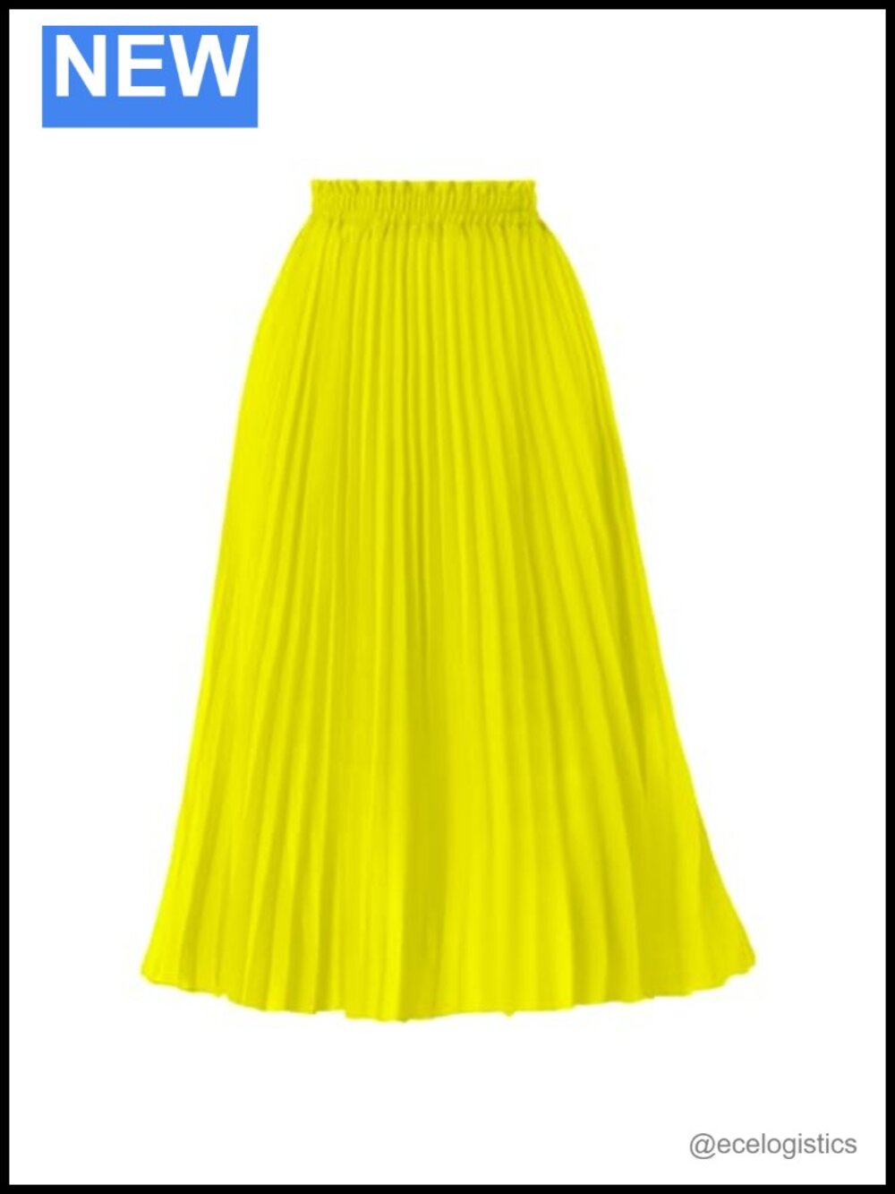 GOOBGS Women's Pleated A-Line High Waist Flowy Midi Skirt - Wrinkle Resistant